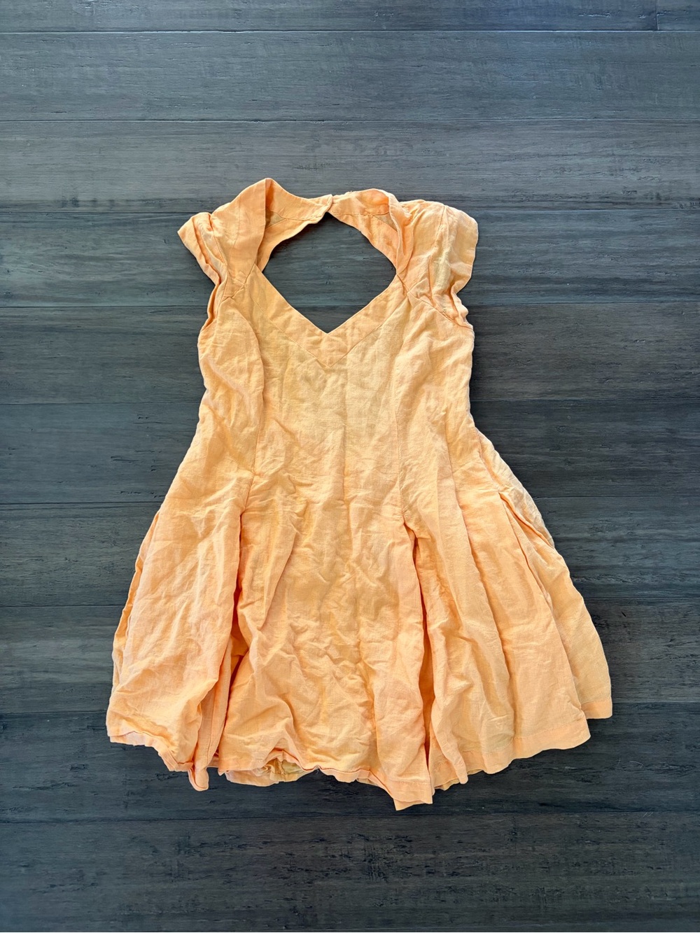 Free People Peach Summer Dress Linen Cotton Small